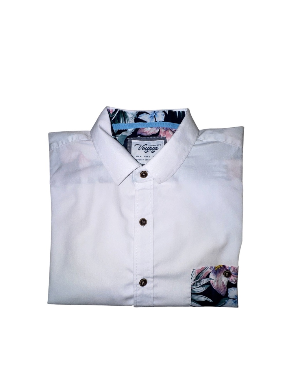 Voyage Craft + Flow T-Shirt Size M Floral Mens Palm Tee Tropical Short Sleeve